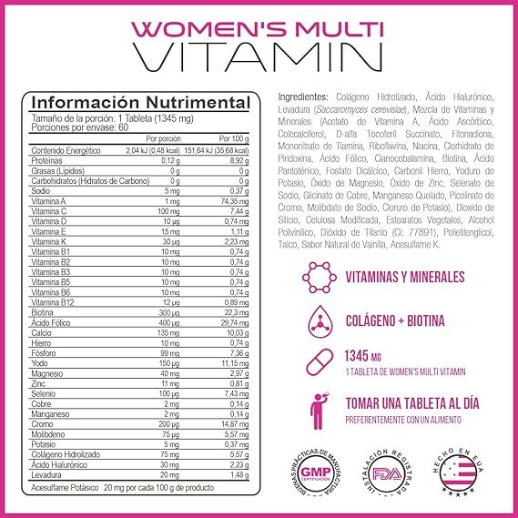 Multivitaminico para mujer Forzagen Vital Women 60 pastillas - Imagen 4